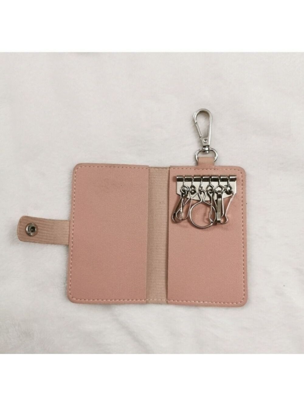 Key cardholders faux leather in silver hardware